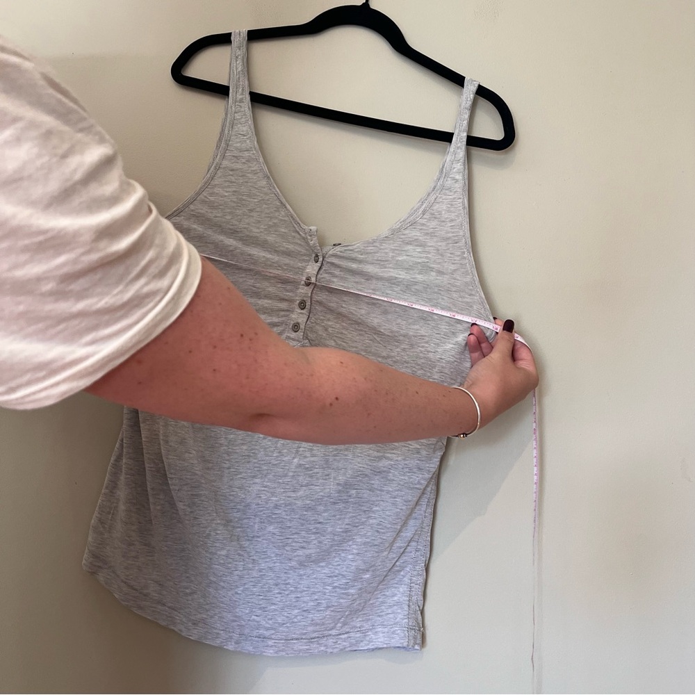 Lululemon Heather Light Gray Button Front Top - image 7